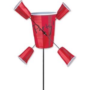 Party Drinks Red Cup Whirligig Wind Spinners Wind Garden Yard Spinner Kite
